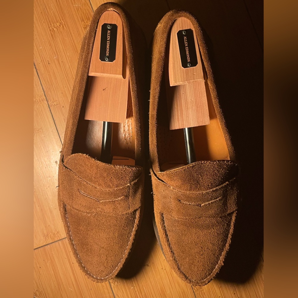 Brooks Brothers USA Suede Penny Loafers (US 11 D) Brown Dress Shoes Men's